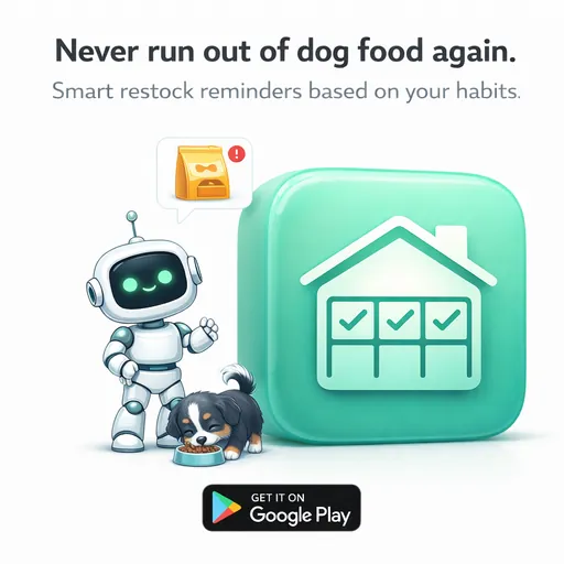 Ne manquez plus jamais de croquettes. Rappels de réapprovisionnement intelligents.